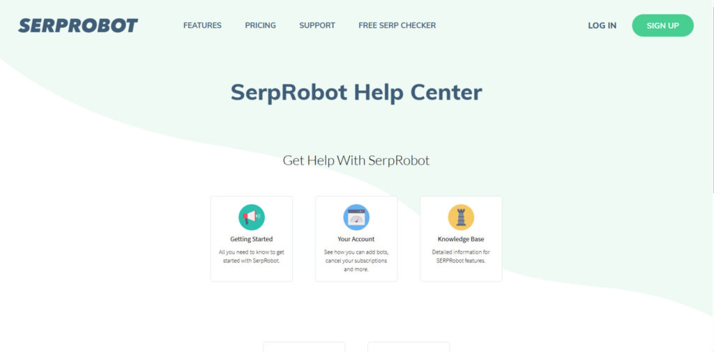 SERPROBOT customer support options