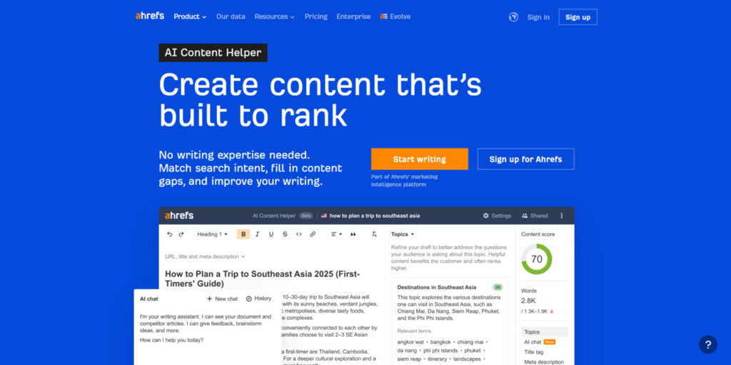 Ahrefs AI Content Helper