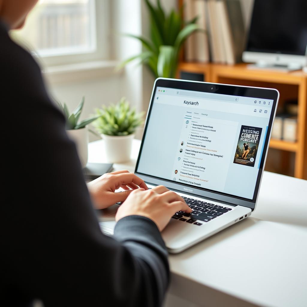 Blogger using Keysearch for keyword research