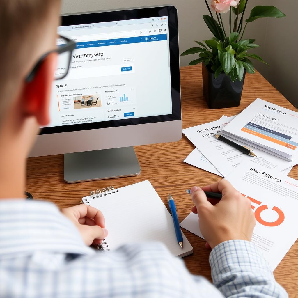 SEO beginner learning with Whatsmyserp interface SEO beginner learning with Whatsmyserp interface