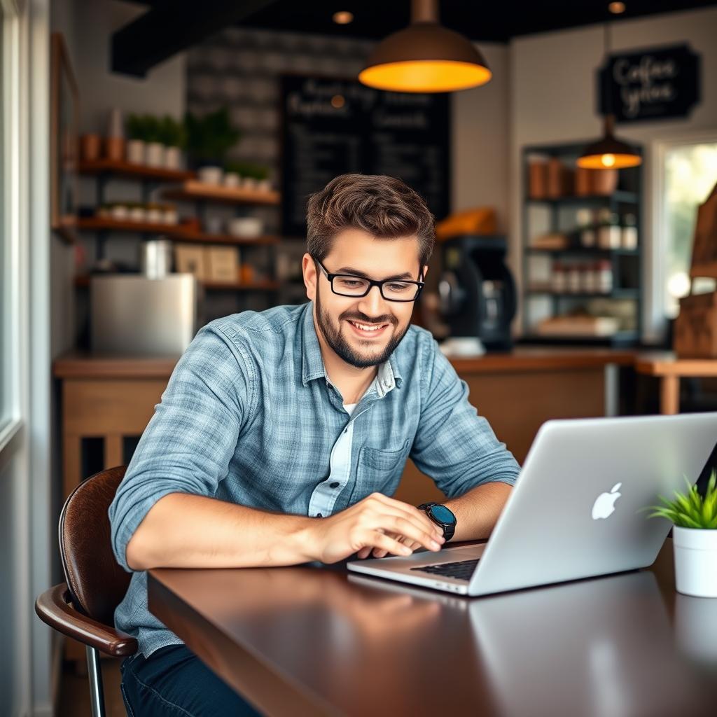 Small business owner using Whatsmyserp on laptop Small business owner using Whatsmyserp on laptop