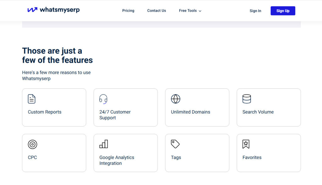 Whatsmyserp features list Whatsmyserp features list