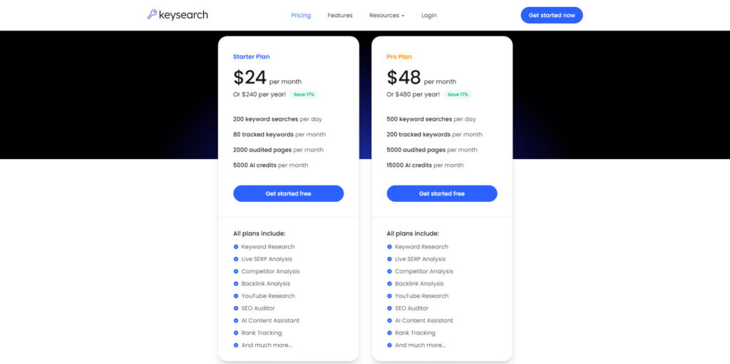 Keysearch Pricing